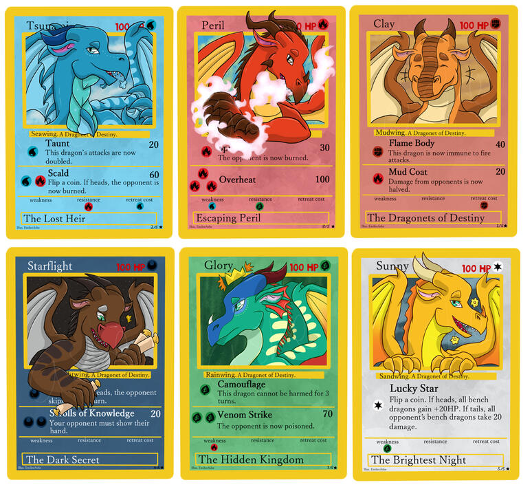 Wings of Fire dragons designed as Pokemon cards! Wings of Fire dragons designed as Pokemon cards!