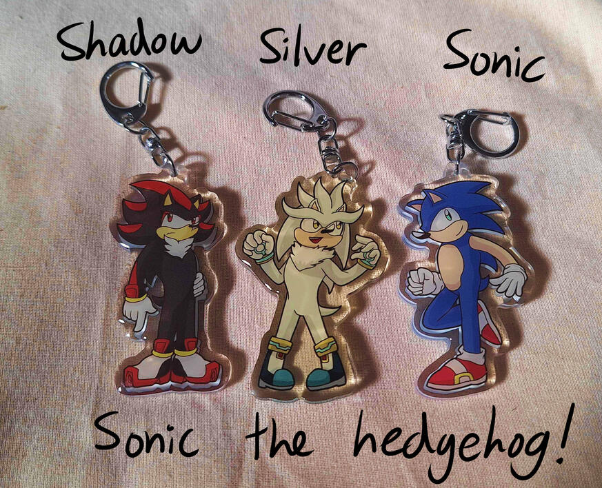 Sonic, Shadow, and Silver keychains!